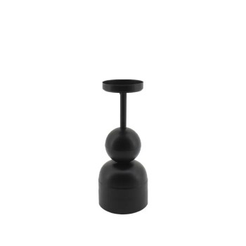 ΜΕΤΑΛΛΙΚΟ ΚΗΡΟΠΗΓΙΟ ΜΑΥΡΟ ΣΤΡΟΓΓΥΛΟ ΣΦΑΙΡA/ΒΑΣΗ ΚΟΝΤΟ - Φ8.5x21cm 8/KIB