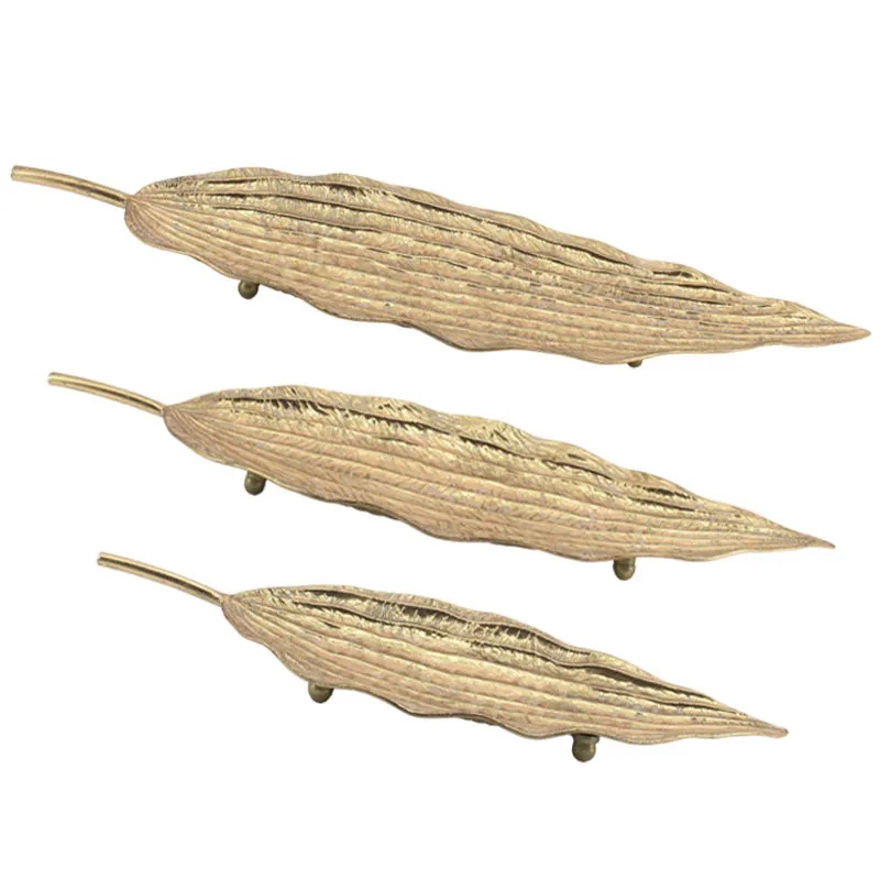 ΜΕΤΑΛΛΙΚΗ ΠΙΑΤΕΛΑ ΣΕΡΒΙΡΙΣΜΑΤΟΣ ΣΕΤ/3 ΧΡΥΣΟ ΦΥΛΛΟ ΓΡΑΜΜΩΤΟ - L:97.5x33x6, M:80.5x26x5, S:61x21x5cm 2/KIB