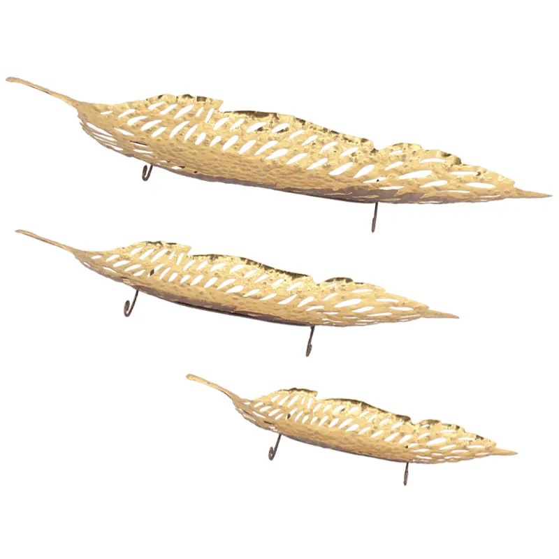 ΜΕΤΑΛΛΙΚΗ ΠΙΑΤΕΛΑ ΣΕΡΒΙΡΙΣΜΑΤΟΣ ΣΕΤ/3 ΧΡΥΣΟ ΦΥΛΛΟ ΤΡΥΠΗΤΟ - L:74x23x6, M:9x18x6.5, S:43.5x14x6cm 2/KIB