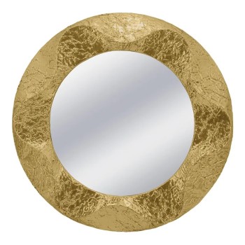 ΜΕΤΑΛΛΙΚΟΣ ΚΑΘΡΕΦΤΗΣ ΤΟΙΧΟΥ ΧΡΥΣΟ ΚΥΚΛΟΣ/ΣΦΥΡΗΛΑΤΟΣ - Φ104x7cm 1/KIB