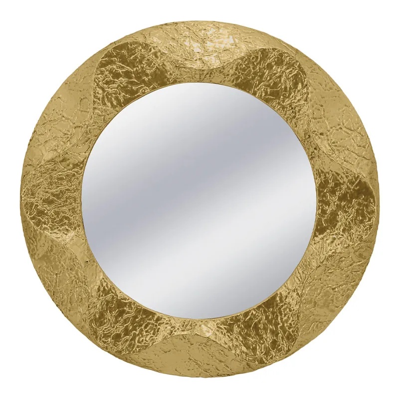 ΜΕΤΑΛΛΙΚΟΣ ΚΑΘΡΕΦΤΗΣ ΤΟΙΧΟΥ ΧΡΥΣΟ ΚΥΚΛΟΣ/ΣΦΥΡΗΛΑΤΟΣ - Φ104x7cm 1/KIB