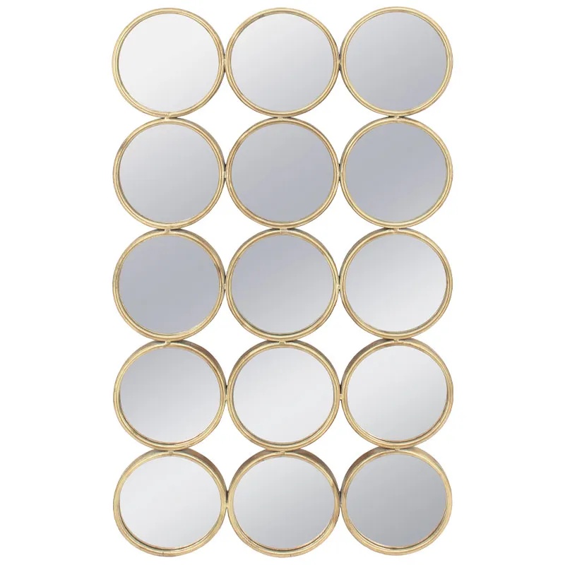 ΜΕΤΑΛΛΙΚΟΣ ΚΑΘΡΕΦΤΗΣ ΤΟΙΧΟΥ ΧΡΥΣΟ ΟΡΘΟΓΩΝΙΟΣ/ΚΥΚΛΟΙ (ΣΥΝΘΕΣΗ X15) - 61x2.5x102cm 1/KIB