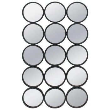 ΜΕΤΑΛΛΙΚΟΣ ΚΑΘΡΕΦΤΗΣ ΤΟΙΧΟΥ ΜΑΥΡΟ ΟΡΘΟΓΩΝΙΟΣ/ΚΥΚΛΟΙ (ΣΥΝΘΕΣΗ X15) - 61x2.5x102cm 1/KIB