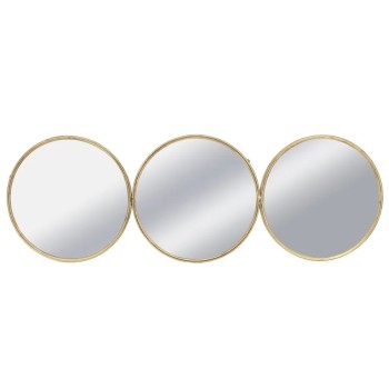 ΜΕΤΑΛΛΙΚΟΣ ΚΑΘΡΕΦΤΗΣ ΤΟΙΧΟΥ ΧΡΥΣΟ ΟΡΙΖΟΝΤΙΟΣ/ΚΥΚΛΟΙ (ΣΥΝΘΕΣΗ X3) - 105x2.5x35cm 2/KIB