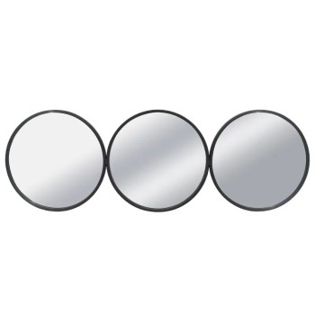 ΜΕΤΑΛΛΙΚΟΣ ΚΑΘΡΕΦΤΗΣ ΤΟΙΧΟΥ ΜΑΥΡΟ ΟΡΙΖΟΝΤΙΟΣ/ΚΥΚΛΟΙ (ΣΥΝΘΕΣΗ X3) - 105x2.5x35cm 2/KIB