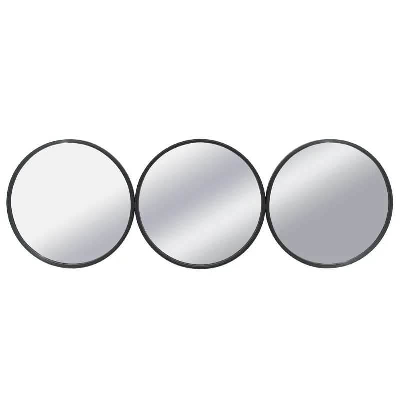 ΜΕΤΑΛΛΙΚΟΣ ΚΑΘΡΕΦΤΗΣ ΤΟΙΧΟΥ ΜΑΥΡΟ ΟΡΙΖΟΝΤΙΟΣ/ΚΥΚΛΟΙ (ΣΥΝΘΕΣΗ X3) - 105x2.5x35cm 2/KIB