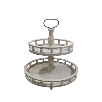 ΔΙΑΚΟΣΜΗΤΙΚΟΣ ΔΙΣΚΟΣ ΞΥΛΙΝΟΣ ΔΙΠΛΟΣ ΜΠΕΖ - 45x32.5x46cm 8/ΚΙΒ