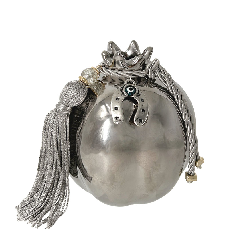 ΚΕΡΑΜΙΚΟ ΡΟΔΙ ΜΕΣΑΙΟ ΑΣΗΜΙ ΣΤΟΛΙΣΜΕΝΟ ΑΣΗΜΙ ΠΕΤΑΛΟ & ΦΟΥΝΤΑ - Φ9x10cm 6/36ΚΙΒ