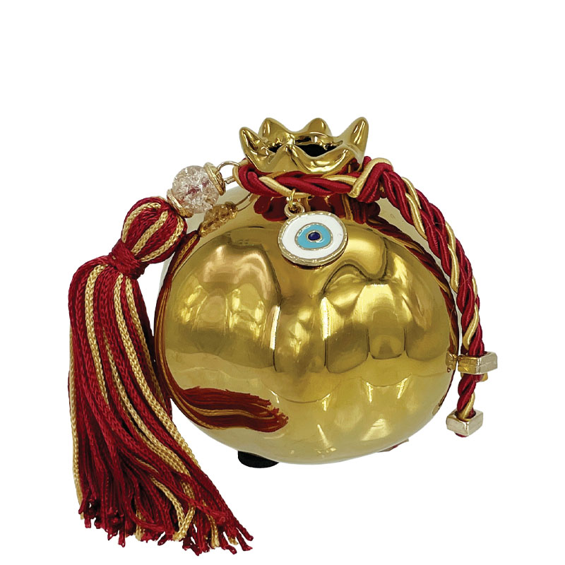 ΚΕΡΑΜΙΚΟ ΡΟΔΙ ΜΙΚΡΟ ΧΡΥΣΟ ΣΤΟΛΙΣΜΕΝΟ ΧΡΥΣΟ ΜΑΤΙ ΜΠΟΡΝΤΩ ΦΟΥΝΤΑ - Φ7.3x7.5cm 6/48ΚΙΒ