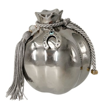 ΚΕΡΑΜΙΚΟ ΡΟΔΙ ΓΙΓΑΣ ΛΟΞΟ ΑΣΗΜΙ ΣΤΟΛΙΣΜΕΝΟ ΑΣΗΜΙ ΠΕΤΑΛΟ & ΦΟΥΝΤΑ - Φ13x14cm 1/18ΚΙΒ