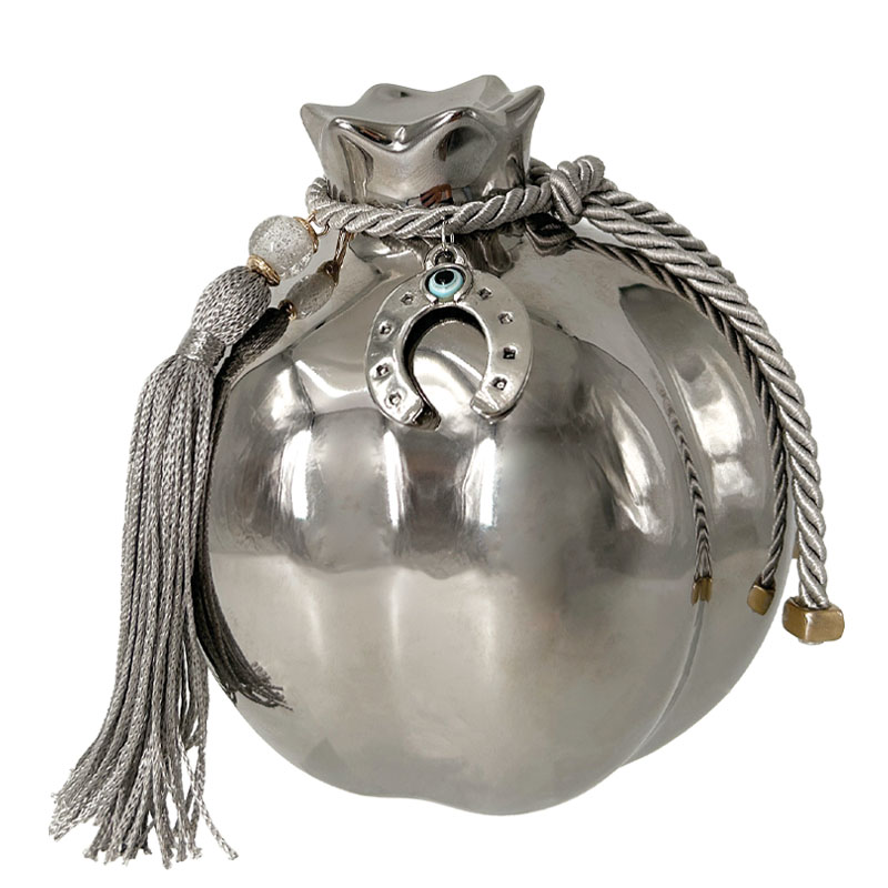 ΚΕΡΑΜΙΚΟ ΡΟΔΙ ΓΙΓΑΣ ΛΟΞΟ ΑΣΗΜΙ ΣΤΟΛΙΣΜΕΝΟ ΑΣΗΜΙ ΠΕΤΑΛΟ & ΦΟΥΝΤΑ - Φ13x14cm 1/18ΚΙΒ