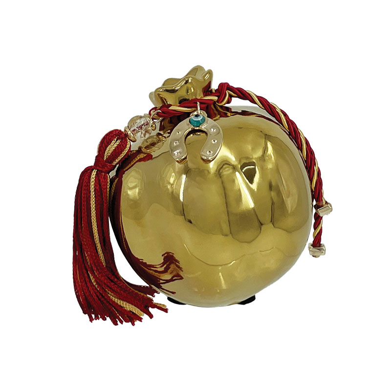 ΚΕΡΑΜΙΚΟ ΡΟΔΙ ΜΕΣΑΙΟ ΛΟΞΟ ΧΡΥΣΟ ΣΤΟΛΙΣΜΕΝΟ ΧΡΥΣΟ ΠΕΤΑΛΟ ΜΠΟΡΝΤΩ ΦΟΥΝΤΑ - Φ9.3x10.5cm 6/36ΚΙΒ