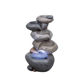 ΕΠΙΔΑΠΕΔΙΟ ΣΥΝΤΡΙΒΑΝΙ ΔΙΑΚΟΣΜΗΣΗΣ ΓΚΡΙ ΜΕ ΦΩΣ ΠΕΤΡΕΣ, 5 ΕΠΙΠΕΔΑ - 21x17x35cm 1/ΚΙΒ