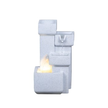 ΕΠΙΔΑΠΕΔΙΟ ΣΥΝΤΡΙΒΑΝΙ ΔΙΑΚΟΣΜΗΣΗΣ ΑΝΟΙΧΤΟ ΓΚΡΙ ΜΕ ΦΩΣ ΔΟΧΕΙΑ ΟΡΘΟΓΩΝΙΑ 4 ΕΠΙΠΕΔΑ - 19x16x35cm 1/ΚΙΒ