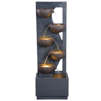 ΕΠΙΔΑΠΕΔΙΟ ΣΥΝΤΡΙΒΑΝΙ ΔΙΑΚΟΣΜΗΣΗΣ ΑΝΘΡΑΚΙ ΜΕ ΦΩΣ ΤΟΙΧΟΣ, 5 ΚΙΟΥΠΙΑ - 42x27x125cm 1/ΚΙΒ