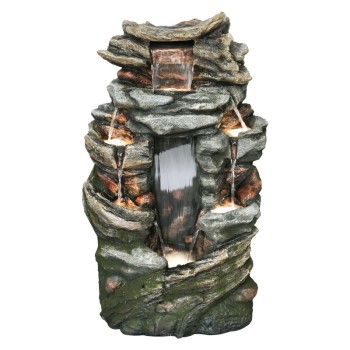 ΕΠΙΔΑΠΕΔΙΟ ΣΥΝΤΡΙΒΑΝΙ ΔΙΑΚΟΣΜΗΣΗΣ ΓΚΡΙ ΑΝΘΡΑΚΙ-ΚΑΦΕ ΜΕ ΦΩΣ ΒΡΑΧΟΣ 6 ΕΠΙΠΕΔΑ - 60x41x103cm 1/ΚΙΒ