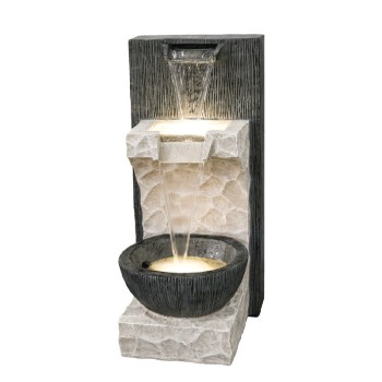 ΕΠΙΔΑΠΕΔΙΟ ΣΥΝΤΡΙΒΑΝΙ ΔΙΑΚΟΣΜΗΣΗΣ ΜΑΥΡΟ-ΕΚΡΟΥ ΜΕ ΦΩΣ ΤΟΙΧΟΣ ΜΠΩΛ ΚΑΙ 2 ΕΠΙΠΕΔΑ - 36x40x82cm 1/ΚΙΒ