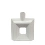 ΔΙΑΚΟΣΜΗΤΙΚΟ ΚΕΡΑΜΙΚΟ ΒΑΖΟ ΛΕΥΚΟ - ΤΕΤΡΑΓΩΝΕΣ ΔΙΑΒΑΘΜΙΣΕΙΣ ΜΕ ΤΡΥΠΑ - 21x7x26cm 30/KIB