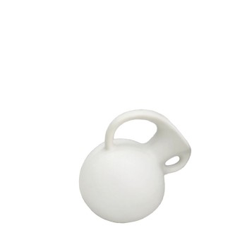 ΔΙΑΚΟΣΜΗΤΙΚΟ ΚΕΡΑΜΙΚΟ ΛΕΥΚΟ ΒΑΖΟ/ΚΑΝΑΤΑ - ΛΟΞΟ ΜΕ ΑΝΙΣΑ ΧΕΡΟΥΛΙΑ - 14x11.5x14.5cm 24/KIB