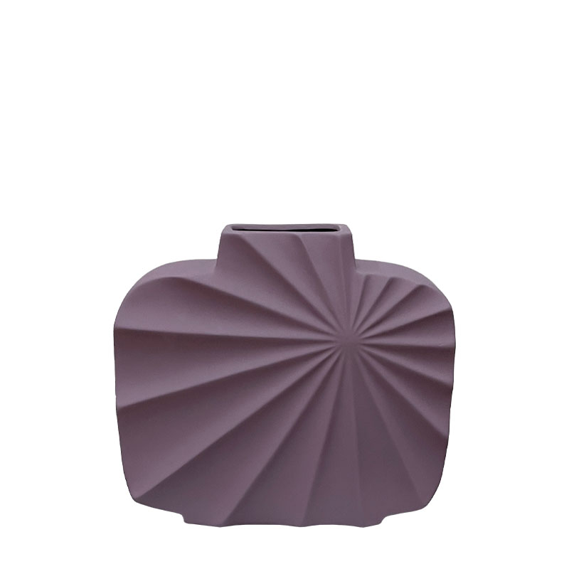 ΔΙΑΚΟΣΜΗΤΙΚΟ ΚΕΡΑΜΙΚΟ ΒΑΖΟ ΜΩΒ - ΑΚΤΙΝΩΤΕΣ ΠΤΥΧΕΣ - 23x9x20cm 24/KIB