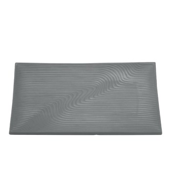 ΔΙΑΚΟΣΜΗΤΙΚΗ ΚΕΡΑΜΙΚΗ ΠΙΑΤΕΛΑ ΓΚΡΙ ΓΡΑΜΜΩΤΟ - 49.6x27x5cm 3/12ΚΙΒ