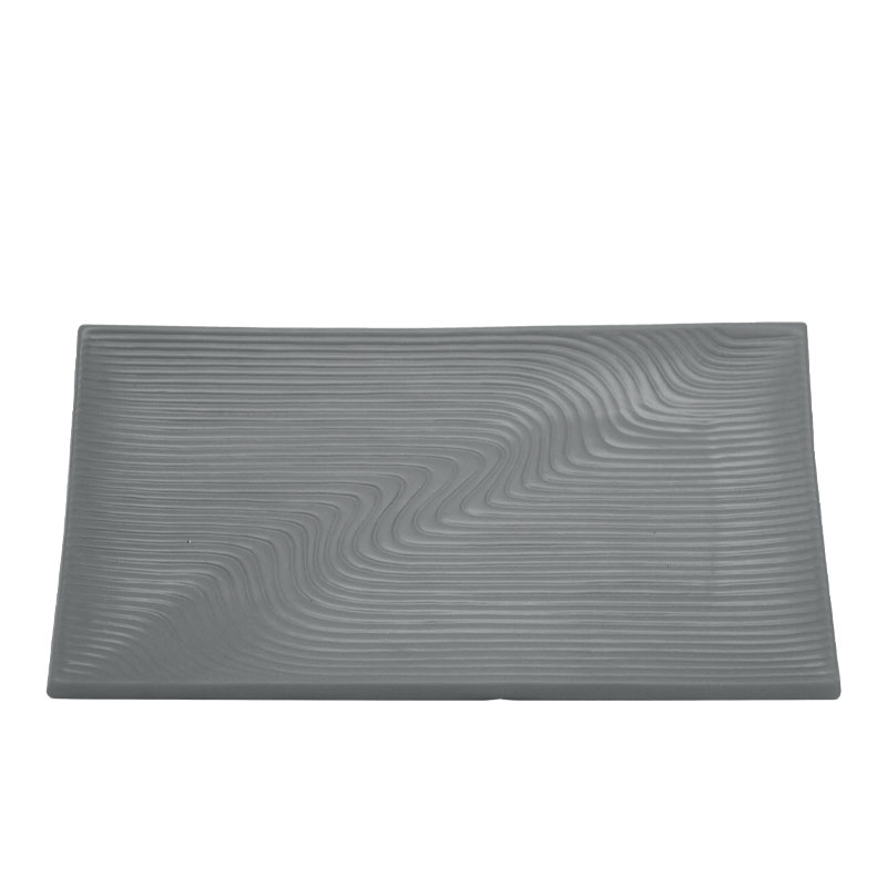 ΔΙΑΚΟΣΜΗΤΙΚΗ ΚΕΡΑΜΙΚΗ ΠΙΑΤΕΛΑ ΓΚΡΙ ΓΡΑΜΜΩΤΟ - 49.6x27x5cm 3/12ΚΙΒ