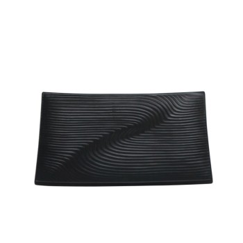 ΔΙΑΚΟΣΜΗΤΙΚΗ ΚΕΡΑΜΙΚΗ ΠΙΑΤΕΛΑ ΜΑΥΡΟ ΓΡΑΜΜΩΤΟ - 33.2x20.3x3.5cm 3/24ΚΙΒ