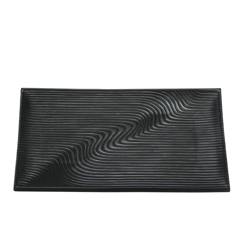 ΔΙΑΚΟΣΜΗΤΙΚΗ ΚΕΡΑΜΙΚΗ ΠΙΑΤΕΛΑ ΜΑΥΡΟ ΓΡΑΜΜΩΤΟ - 49.6x27x5cm 3/12ΚΙΒ