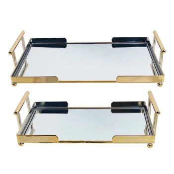 ΔΙΣΚΟΙ ΜΕΤΑΛΛΙΚΟI ΧΡΥΣΟ ΣΕΤ/2 ΟΡΘΟΓΩΝΙΟ ΜΕ ΚΑΘΡΕΦΤΗ - S:20x30, L:26x36cm 4/ΚΙΒ