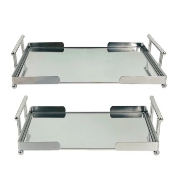 ΔΙΣΚΟΙ ΜΕΤΑΛΛΙΚΟI ΑΣΗΜΙ ΣΕΤ/2 ΟΡΘΟΓΩΝΙΟ ΜΕ ΚΑΘΡΕΦΤΗ - S:20x30, L:26x36cm 4/ΚΙΒ