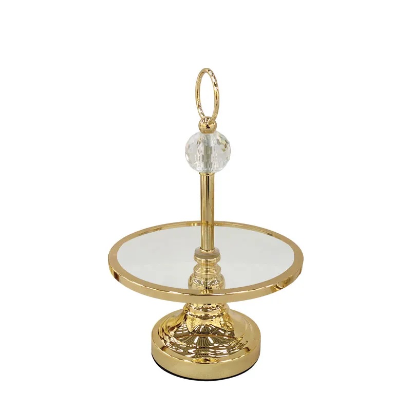 ΟΡΝΤΕΡΒΙΕΡΑ ΜΕΤΑΛΛΙΚΗ ΧΡΥΣΟ/ΛΕΥΚΟ ΜΟΝΗ ΣΤΡΟΓΓΥΛΗ ΙΣΙΑ ΜΕΓΑΛΗ ΜΕ ΚΡΥΣΤΑΛΛΟ & ΓΥΑΛΙ - Φ23x35cm 12/ΚΙΒ