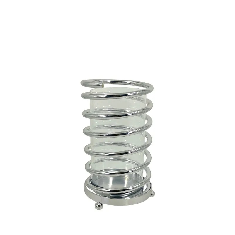 ΚΗΡΟΠΗΓΙΟ ΜΕΤΑΛΛΙΚΟ ΑΣΗΜΙ/ΛΕΥΚΟ ΕΛΑΤΗΡΙΟ ΜΕΓΑΛΟ ΜΕ ΓΥΑΛΙ - Φ13x22cm 24/ΚΙΒ