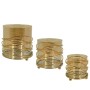 ΚΗΡΟΠΗΓΙA ΜΕΤΑΛΛΙΚA ΧΡΥΣΟ/ΜΕΛΙ ΣΕΤ/3 ΚΥΛΙΝΔΡΟΣ/ΠΛΕΓΜΑ ΜΕ ΓΥΑΛΙ - S:Φ9x9, M:Φ11x11, L:Φ13x13cm 12/ΚΙΒ