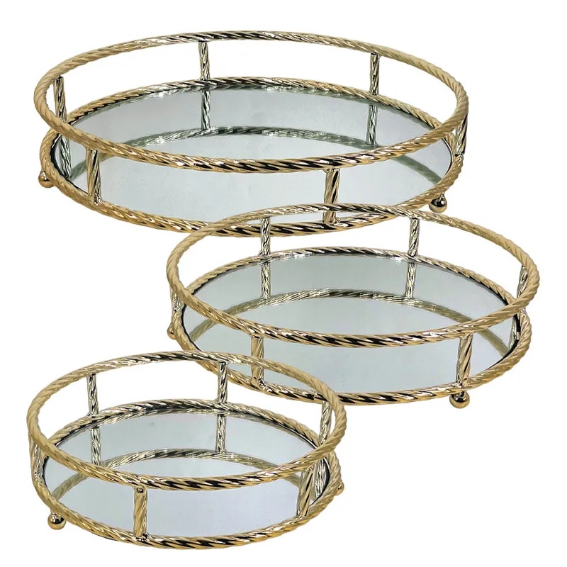 ΔΙΣΚΟΙ ΜΕΤΑΛΛΙΚΟI ΧΡΥΣΟ ΣΕΤ/3 ΣΤΡΟΓΓΥΛΟΙ ΜΕ ΚΑΘΡΕΦΤΗ ΣΤΡΟΓΓΥΛΟ ΧΕΡΟΥΛΙ - S:Φ27, M:Φ32, L:Φ37cm 4/ΚΙΒ