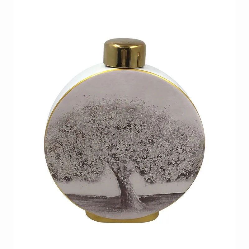 ΚΕΡΑΜΙΚΟ ΚΥΚΛΙΚΟ ΚΟΥΠ ΜΕ ΚΑΠΑΚΙ ΜΕΓΑΛΟ ΔΕΝΤΡΟ ΚΑΦΕ - 28x9x33cm 4/KIB