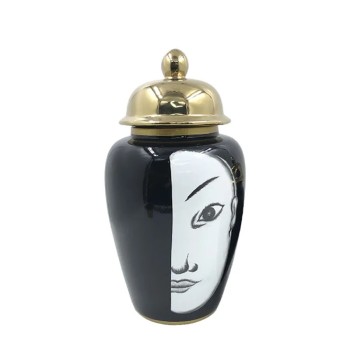 ΚΕΡΑΜΙΚΟ ΚΟΥΠ ΜΕΓΑΛΟ ΜΕ ΚΑΠΑΚΙ ΑΣΙΑΤΙΚΟ ΠΡΟΣΩΠΟ & ΣΤΥΛ - Φ22x43cm 4/KIB