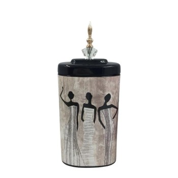 ΚΕΡΑΜΙΚΟ ΚΟΥΠ ΜΕΓΑΛΟ ΜΕ ΚΑΠΑΚΙ ΜΕΤΑΛΛΙΚΟ/ΓΥΑΛΙΝΟ 3 ΑΦΡΙΚΑΝΕΣ ΓΥΝΑΙΚΕΣ - 21x10x45cm 4/KIB