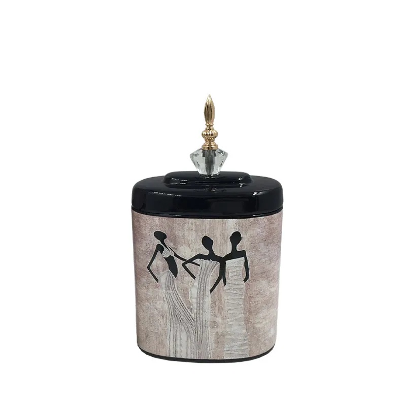 ΚΕΡΑΜΙΚΟ ΚΟΥΠ ΜΙΚΡΟ ΜΕ ΚΑΠΑΚΙ ΜΕΤΑΛΛΙΚΟ/ΓΥΑΛΙΝΟ 3 ΑΦΡΙΚΑΝΕΣ ΓΥΝΑΙΚΕΣ - 21x10x35cm 4/KIB