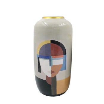 ΚΕΡΑΜΙΚΟ ΒΑΖΟ ΜΕΓΑΛΟ ΧΡΩΜΑΤΑ ΓΥΝΑΙΚΕΙΟ ΠΡΟΣΩΠΟ - Φ18x41cm 4/KIB