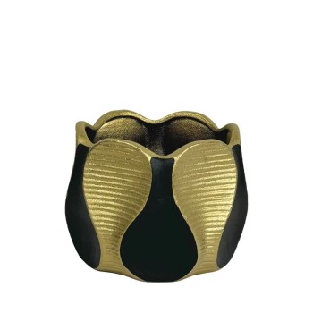 ΚΕΡΑΜΙΚΟ ΚΟΥΠ ΜΑΥΡΟ/ΧΡΥΣΟ ΣΧΕΔΙΟ ΜΠΟΥΜΠΟΥΚΙ ΜΙΚΡΟ - 17.8 cm 1/12ΚΙΒ