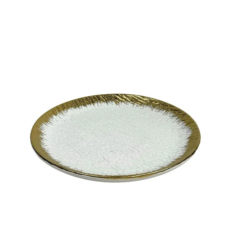 ΚΕΡΑΜΙΚH ΠΙΑΤΕΛΑ ΛΕΥΚΟ/ΧΡΥΣΟ ΟΜΠΡΕ ΕΦΕ ΣΤΡΟΓΓΥΛΗ - 29.2cm 3/24ΚΙΒ