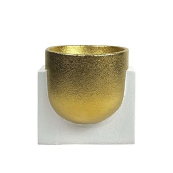 ΚΕΡΑΜΙΚΟ ΚΟΥΠ ΛΕΥΚΟ/ΧΡΥΣΟ ΜΠΩΛ ΣΕ ΤΕΤΡΑΓΩΝΗ ΒΑΣΗ ΜΕΓΑΛΟ - 24.9cm 1/4ΚΙΒ