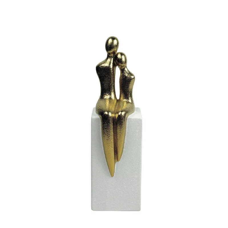 ΚΕΡΑΜΙΚH ΦΙΓΟΥΡΑ ΛΕΥΚΟ/ΧΡΥΣΟ ΖΕΥΓΑΡΙ ΚΑΘΙΣΤΟ ΣΕ ΒΑΣΗ ΜΕΓΑΛΟ - 30.5cm 1/16ΚΙΒ