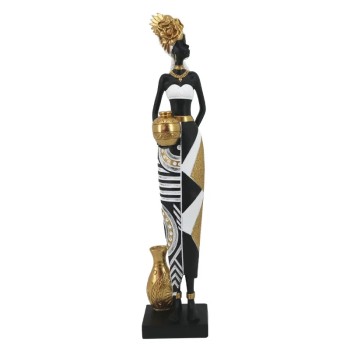 ΔΙΑΚΟΣΜΗΤΙΚΗ ΦΙΓΟΥΡΑ ΠΑΡΑΔΟΣΙΑΚΗ ΑΦΡΙΚΑΝΑ ΜΕ ΔΟΧΕΙΑ - 10.5x8x48cm 12/KIB