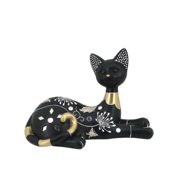 ΔΙΑΚΟΣΜΗΤΙΚΗ ΦΙΓΟΥΡΑ ΓΑΤΑ ΞΑΠΛΩΤΗ ΜΕ ΣΧΕΔΙΑ & ΣΤΡΑΣ - 23.5x11x15.5cm 12/KIB