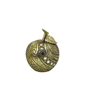 ΔΙΑΚΟΣΜΗΤΙΚΟ ΜΗΛΟ ΧΡΥΣΟ ΜΕ ΑΝΑΓΛΥΦΑ ΣΧΕΔΙΑ & ΓΥΑΛΑΚΙΑ - 11x11x14cm 36/KIB