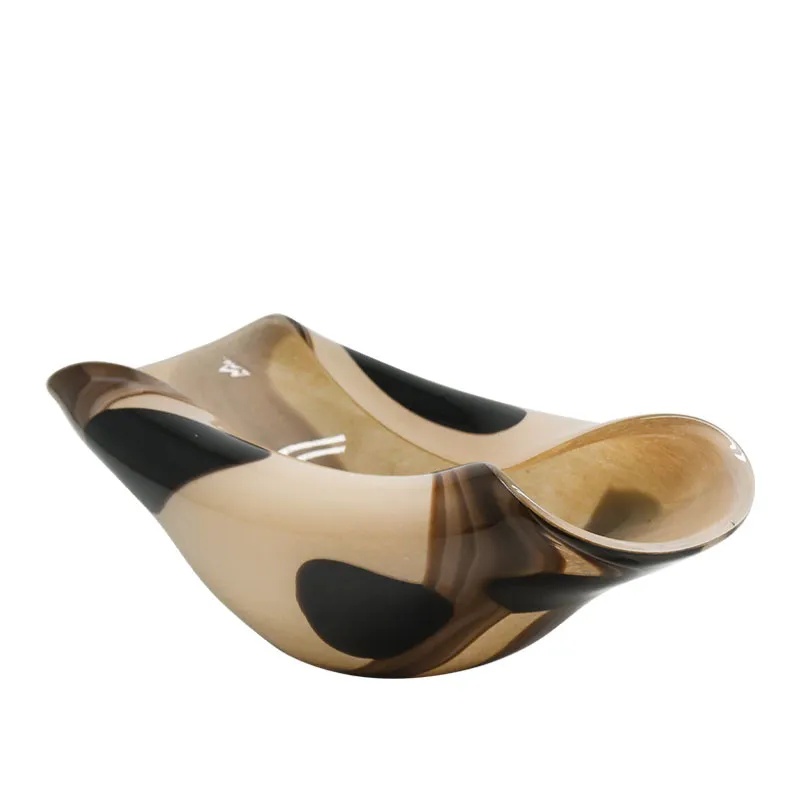 ΠΙΑΤΕΛΑ ΑΠΟ ΦΥΣΗΤΟ ΓΥΑΛΙ ΔΙΠΛΩΤΗ ΜΠΕΖ, ΚΑΦΕ ΓΡΑΜΜΕΣ & ΒΟΥΛΕΣ - 41.5x18.5x13cm 4/ΚΙΒ