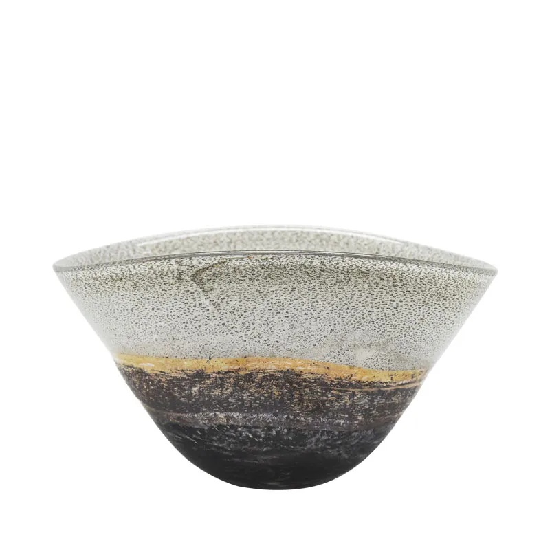 ΜΠΩΛ ΑΠΟ ΦΥΣΗΤΟ ΓΥΑΛΙ ΟΒΑΛ ΜΠΕΖ/ΜΕΛΙ & ΓΚΡΙ ΜΑΡΜΑΡΟ - 37x27x19cm 2/ΚΙΒ