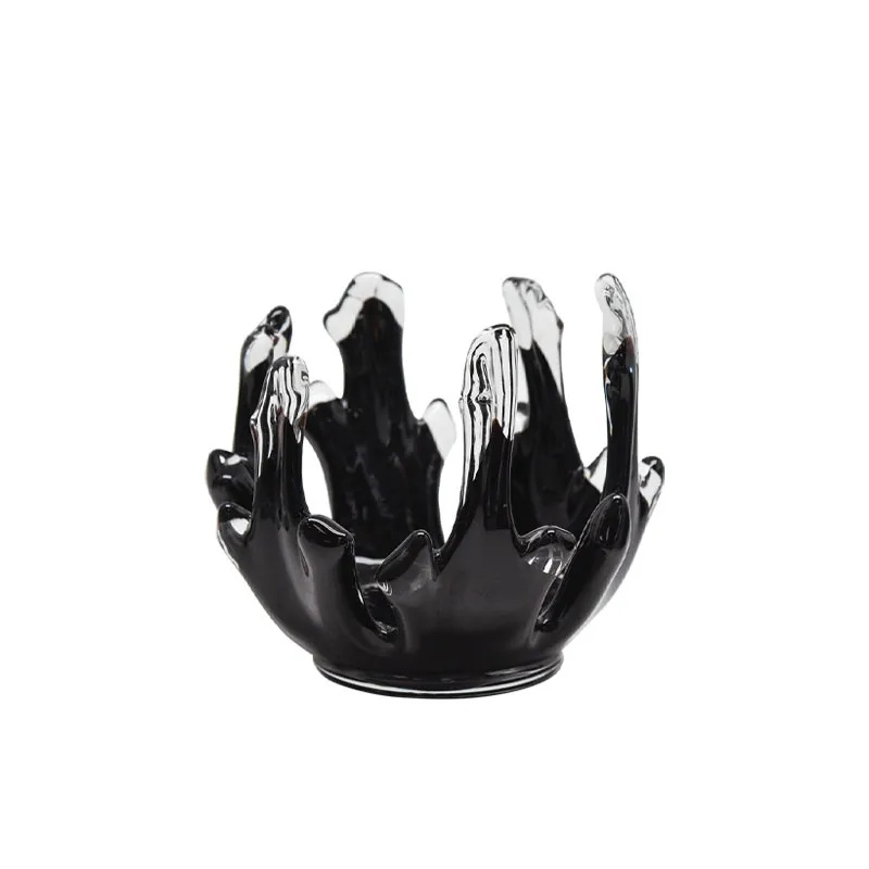 ΜΠΩΛ ΑΠΟ ΦΥΣΗΤΟ ΓΥΑΛΙ ΚΟΡΑΛΛΙ ΜΑΥΡΟ/ΔΙΑΦΑΝΟ - Φ16.5x15cm 12/ΚΙΒ