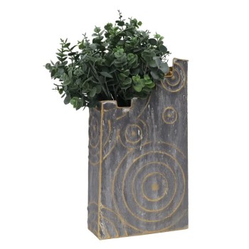 ΜΕΤΑΛΛΙΚΟ ΒΑΖΟ  ΧΡΥΣΟ/ΓΚΡΙ  ΚΥΚΛΟΙ - 24.1x43.8x10.2cm 4/KIB